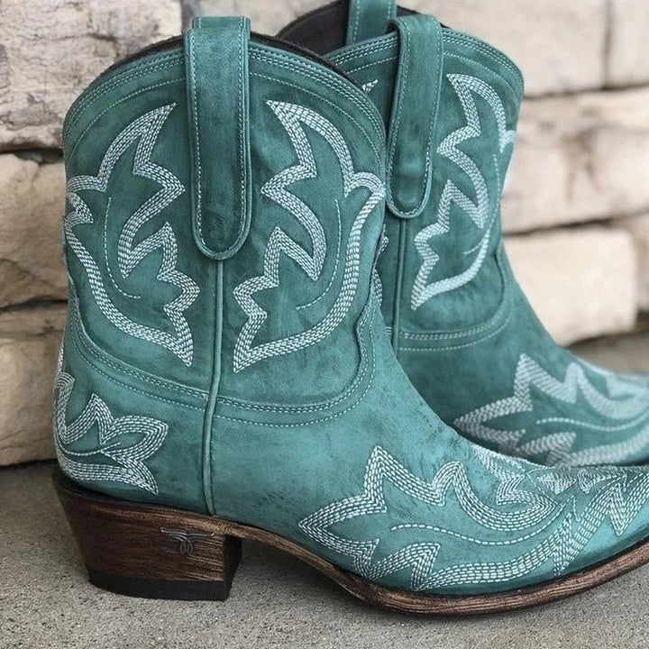 Clara — Broderede western støvler til damer med spids tå (7), NLM Fashion