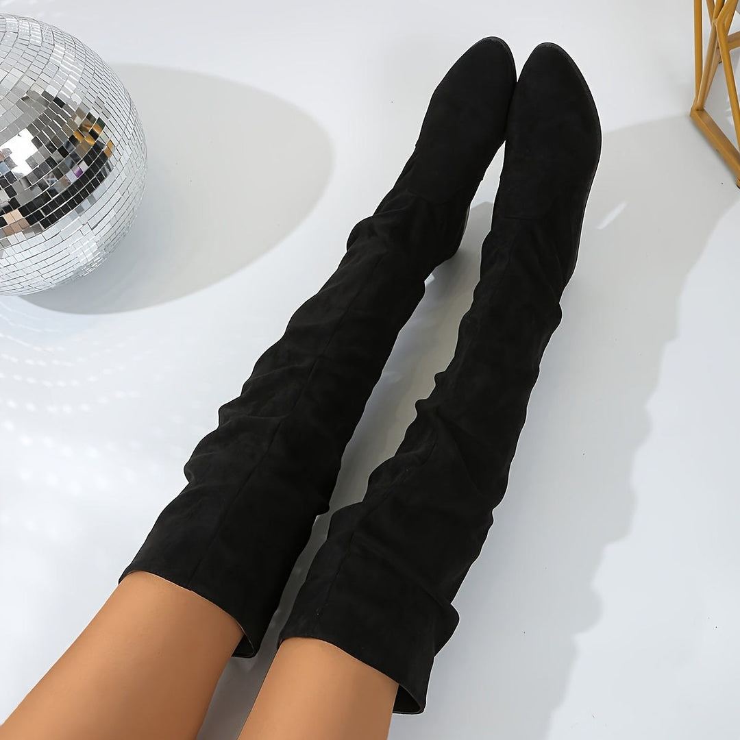 Marie — Varme overknee støvler til damer med foer (4), NLM Fashion