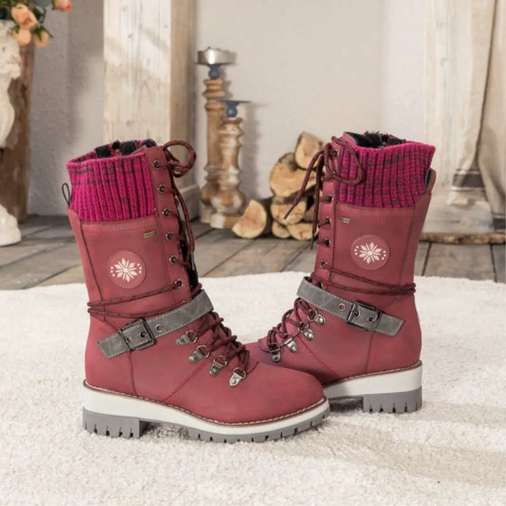 Nora — Varme vinterstøvler til damer med snørebånd (3), NLM Fashion