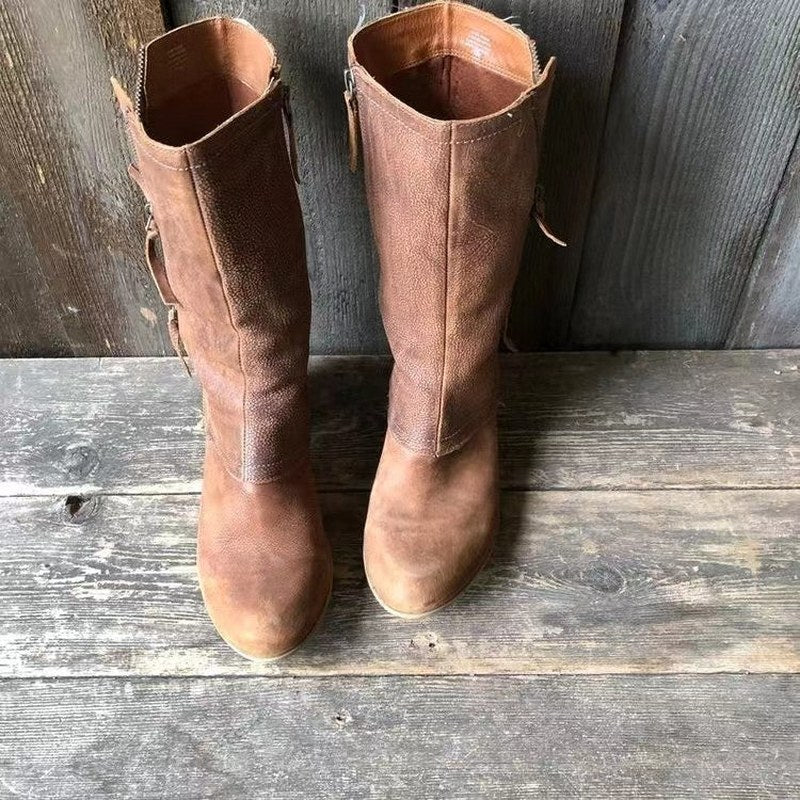 Thea — Klassiske western støvler til damer i læder med broderi (2), NLM Fashion